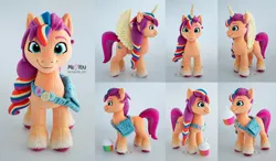 Size: 2053x1200 | Tagged: safe, artist:meplushyou, derpibooru import, sunny starscout, alicorn, pony, g5, my little pony: a new generation, image, irl, jpeg, photo, plushie, race swap, solo, sunnycorn