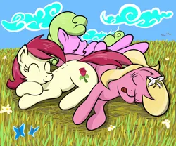 Size: 1462x1217 | Tagged: safe, artist:eels, derpibooru import, daisy, flower wishes, lily, lily valley, roseluck, pony, cute, daaaaaaaaaaaw, female, flower trio, image, mare, png