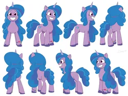 Size: 5512x4132 | Tagged: safe, artist:daisy_marshmallow, derpibooru import, izzy moonbow, pony, unicorn, g5, my little pony: tell your tale, female, horn, i can't believe it's not hasbro studios, image, mare, png, simple background, solo, style emulation, turnaround, white background