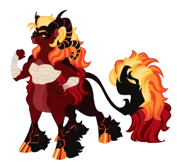 Size: 6500x6100 | Tagged: safe, artist:gigason, derpibooru import, oc, oc:emberhoof, centaur, taur, female, image, obtrusive watermark, offspring, parent:daybreaker, parent:lord tirek, png, simple background, solo, transparent background, watermark