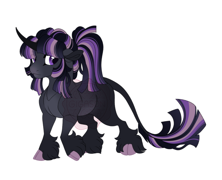 Size: 4200x3400 | Tagged: safe, artist:gigason, derpibooru import, oc, oc:cantrip, pony, unicorn, female, horn, image, mare, offspring, parent:king sombra, parent:twilight sparkle, parents:twibra, png, simple background, solo, transparent background