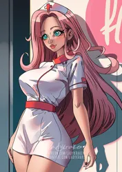 Size: 636x900 | Tagged: safe, artist:ladykraken, derpibooru import, part of a set, fluttershy, human, female, humanized, image, jpeg, nurse outfit, solo