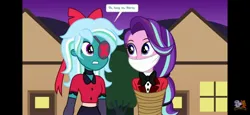 Size: 2340x1080 | Tagged: safe, artist:limedazzle, derpibooru import, oc, human, equestria girls, g4, bondage, bound and gagged, bow, bowtie, charlie morningstar, cloth gag, clothes, costume, duo, duo female, eyepatch, female, gag, hair bow, halloween, halloween 2024, halloween costume, hazbin hotel, hellaverse, holiday, image, jpeg, rope, rope bondage, tied hair, vaggie