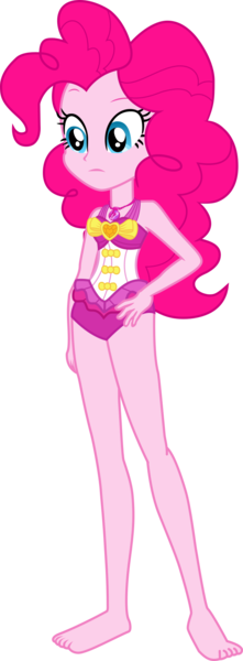 Size: 637x1726 | Tagged: safe, alternate version, artist:dustinwatsongkx, derpibooru import, pinkie pie, equestria girls, g4, bare shoulders, barefoot, clothes, equestria girls specials, feet, female, image, my little pony equestria girls: better together, my little pony equestria girls: forgotten friendship, one-piece swimsuit, pinkie pie swimsuit, pinkie pie's beach shorts swimsuit, png, simple background, sleeveless, solo, swimsuit, transparent background, vector