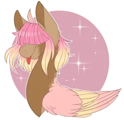 Size: 1385x1334 | Tagged: safe, artist:furtoodie, derpibooru import, oc, oc:sundae morning, pegasus, pony, colored wings, female, hair over eyes, image, mare, png, solo, tongue out, two toned wings, wings