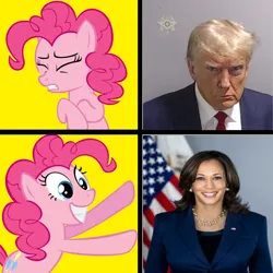 Size: 894x894 | Tagged: safe, artist:fn-1999, ponerpics import, pinkie pie, donald trump, image, kamala harris, png, politics, united states