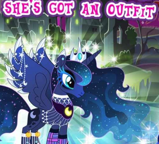 Size: 508x460 | Tagged: safe, derpibooru import, official, princess luna, alicorn, pony, unicorn, g4, advertisement, captain obvious, clothes, costs real money, cropped, crown, ear piercing, earring, edgy luna, english, eyeliner, eyeshadow, female, gameloft, horn, image, jewelry, makeup, mare, meme, my little pony: magic princess, peytral, piercing, png, regalia, socks, solo, spread wings, tail, text, wing jewelry, wings, wow! glimmer, you don't say