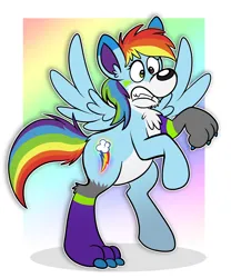 Size: 1644x1972 | Tagged: safe, artist:sketchymouse, derpibooru import, rainbow dash, pegasus, pony, eye color change, furry, furry to pony, image, outline, png, rearing, solo, surprised, transformation