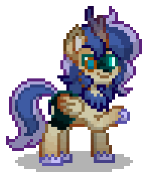 Size: 294x354 | Tagged: safe, derpibooru import, oc, oc:moon glow, unofficial characters only, alicorn, hybrid, kirin, pony, pony town, g4, alicorn oc, blue hair, blue mane, blue tail, cyan eyes, digital art, facial hair, goatee, gradient horn, horn, hybrid oc, image, interspecies offspring, kirin oc, magical lesbian spawn, male, monocle, offspring, parent:princess luna, parent:rain shine, parents:rainuna, pixel art, png, raised hoof, scales, sideburns, simple background, solo, stallion, tail, tan coat, transparent background, wings