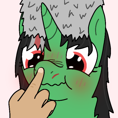 Size: 500x500 | Tagged: safe, artist:hach, oc, oc:terek flow, ponified, unofficial characters only, human, pony, unicorn, blushing, boop, chechen republic of ichkeria, chechnya, cute, female, hand, hat, horn, image, mare, nation ponies, national flag, nose wrinkle, offscreen character, papakha, png, scar, scrunchy face, simple background