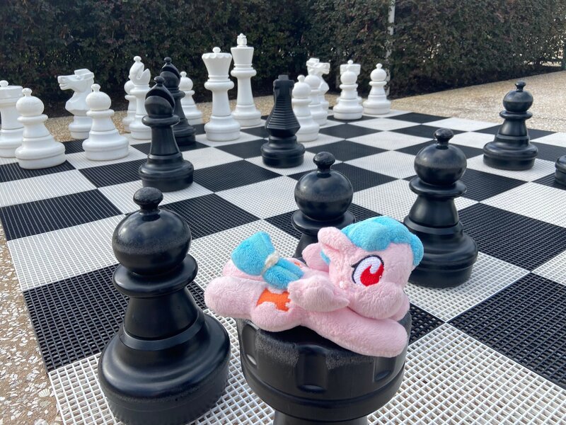 Size: 2048x1536 | Tagged: safe, derpibooru import, cozy glow, g4, chess, image, irl, jpeg, photo, plushie