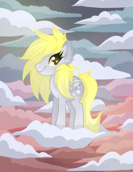 Size: 2550x3300 | Tagged: safe, artist:annuthecatgirl, derpibooru import, derpy hooves, pegasus, g4, cloud, image, png, sky, solo