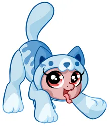 Size: 2768x3181 | Tagged: safe, artist:wtfponytime, derpibooru import, ponified, earth pony, pony, :3, candycat (poppy playtime), cat ears, crossover, female, filly, foal, image, onesie, paws, png, poppy playtime, simple background, solo, white background