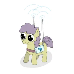 Size: 768x768 | Tagged: safe, artist:hach, earth pony, pony, antenna, female, image, mare, png, router, simple background, smiling, solo, white background, wi-fi