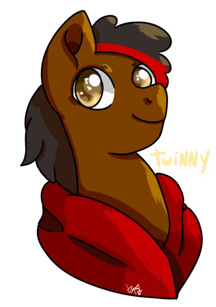 Size: 874x1240 | Tagged: safe, derpibooru import, oc, unofficial characters only, earth pony, pony, badge, brown, bust, clothes, golden eyes, hoodie, image, looking at you, looking away, male, male oc, outline, png, request, requested art, requests, signature, simple background, smiling, smiling at you, solo, stallion, text, transparent background, white outline