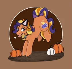 Size: 1753x1674 | Tagged: safe, artist:cat-the-horse, derpibooru import, pumpkin tart, earth pony, pony, g3, clothes, costume, female, food, halloween, halloween costume, holiday, image, mare, orange, png