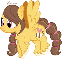 Size: 676x640 | Tagged: safe, artist:kharmacal, derpibooru import, oc, oc:bumblebliss, unofficial characters only, pegasus, base used, chest fluff, ear fluff, image, pegasus oc, png, show accurate, simple background, solo, spread wings, transparent background, unshorn fetlocks, wings