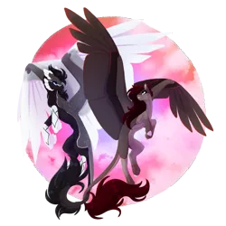 Size: 2580x2580 | Tagged: safe, artist:oneiria-fylakas, derpibooru import, oc, unofficial characters only, pegasus, pony, duo, image, pegasus oc, png, wings