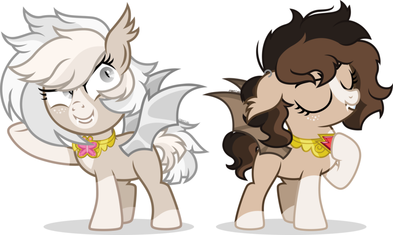 Size: 5960x3579 | Tagged: safe, artist:cirillaq, derpibooru import, oc, oc:cuddy, oc:ryolit, unofficial characters only, bat pony, pony, element of kindness, element of loyalty, female, filly, foal, image, png, simple background, transparent background