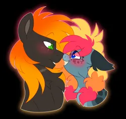 Size: 6026x5691 | Tagged: safe, artist:crazysketch101, derpibooru import, oc, oc:ashton burnside, oc:crazy looncrest, pegasus, pony, blushing, freckles, image, nose to nose, png, scar, ship:burncrest, solo