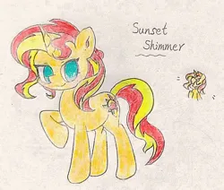 Size: 1176x996 | Tagged: safe, artist:肝到驾崩, derpibooru import, sunset shimmer, g4, image, png, traditional art