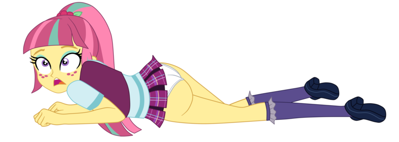 Size: 4822x1726 | Tagged: suggestive, artist:gmaplay, derpibooru import, equestria girls, g4, ass, butt, clothes, crystal prep academy, crystal prep academy uniform, crystal prep shadowbolts, image, lying down, panties, png, prone, school uniform, sour seat, underwear