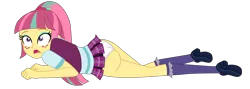 Size: 4822x1726 | Tagged: suggestive, artist:gmaplay, derpibooru import, equestria girls, g4, ass, butt, clothes, crystal prep academy, crystal prep academy uniform, crystal prep shadowbolts, image, lying down, panties, png, prone, school uniform, sour seat, underwear