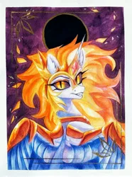 Size: 2986x4017 | Tagged: safe, artist:jsunlight, derpibooru import, daybreaker, alicorn, pony, g4, image, jpeg, solo, traditional art, watercolor painting