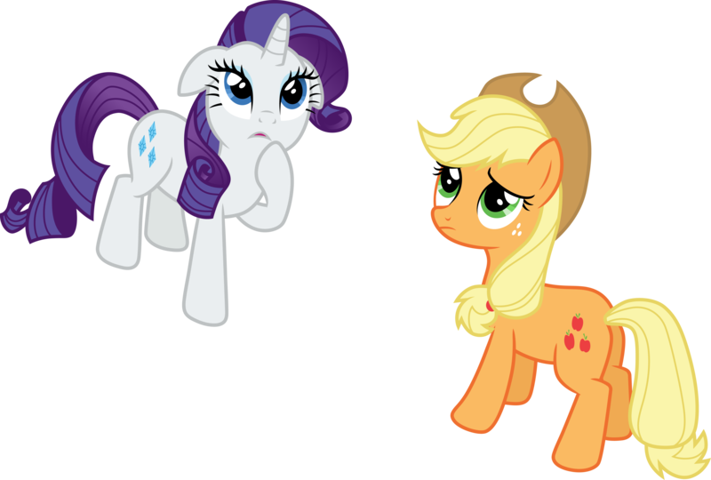 Size: 4447x3000 | Tagged: safe, artist:cloudy glow, derpibooru import, applejack, rarity, earth pony, pony, unicorn, g4, applejack's hat, cowboy hat, duo, duo female, female, hat, horn, image, looking up, png, vector