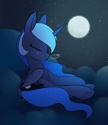 Size: 1711x1974 | Tagged: safe, artist:dusthiel, derpibooru import, princess luna, alicorn, pony, g4, image, moon, night, png, sleeping, snot bubble, solo