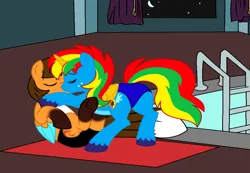 Size: 7277x5038 | Tagged: suggestive, artist:shieldwingarmorofgod, derpibooru import, oc, oc:ej, oc:shield wing, unofficial characters only, alicorn, alicorn oc, gay, horn, image, kissing, making out, male, png, wings