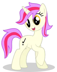 Size: 3000x3802 | Tagged: safe, artist:keronianniroro, derpibooru import, oc, oc:plucky pizzicato, unofficial characters only, pony, unicorn, g4, female, horn, image, looking at you, mare, open mouth, png, simple background, solo, transparent background, vector