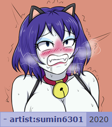 Size: 220x250 | Tagged: suggestive, artist:sumin6301 edits, derpibooru import, edit, rarity, cat, derpibooru, equestria girls, g4, 2000, 2020, ahegao, alternate hairstyle, bell, bell collar, big breasts, blushing, breasts, breath, busty rarity, caption, cat ears, catgirl, collar, cropped porn, derpimilestone, drool, female, gritted teeth, image, implied masturbation, implied penetration, implied sex, masturbation, meta, milestone, nudity, obscured penetration, open mouth, orgasm, partial nudity, pink background, png, raricat, sex, simple background, solo, solo female, strategically covered, stupid sexy rarity, sweat, tags, teeth, text, tongue out