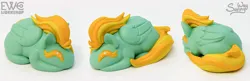 Size: 2000x645 | Tagged: safe, artist:ewc workshop, artist:sunny way, derpibooru import, lightning dust, pegasus, pony, g4, 3d print, art, artwork, craft, cute, female, figurine, handmade, happy, image, irl, little buns, mare, my little pony, painting, photo, png, sculpture, smiling, solo, statue