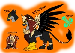 Size: 1414x1000 | Tagged: safe, artist:zetikoopa, derpibooru import, oc, oc:khalfani, gryphon, antagonist, cookie run, egyptian, image, male, png