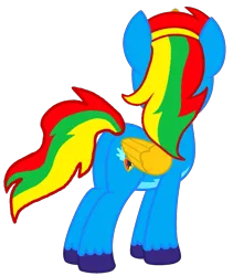 Size: 1457x1729 | Tagged: safe, artist:shieldwingarmorofgod, derpibooru import, oc, oc:shield wing, unofficial characters only, alicorn, g4, alicorn oc, horn, image, male, png, rear view, simple background, transparent background, vector, wings