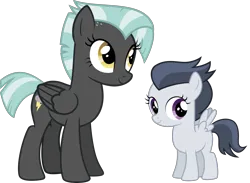 Size: 2737x2000 | Tagged: safe, artist:whalepornoz, derpibooru import, rumble, thunderlane, pegasus, pony, g4, duo, female, filly, foal, image, lightningroad, male to female, mare, png, rule 63, siblings, simple background, sisters, transparent background, tumble, vector