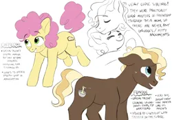 Size: 2388x1668 | Tagged: safe, artist:blue-aesthetic, derpibooru import, li'l cheese, oc, oc:cheesecake, oc:fondue, earth pony, pony, g4, the last problem, alternate name, brother and sister, colt, duo, female, filly, foal, hug, image, male, offspring, parent:cheese sandwich, parent:pinkie pie, parents:cheesepie, png, siblings, simple background, white background