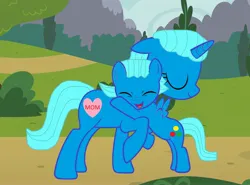 Size: 3030x2240 | Tagged: safe, artist:memeartboi, derpibooru import, ponified, pegasus, pony, unicorn, g4, beautiful, bonding, colt, cute, duo, duo male and female, eyes closed, female, foal, gumball watterson, happy, heart, horn, hug, hugging a pony, image, jpeg, little boy, male, mare, mother, mother and child, mother and son, motherly, motherly love, nicole watterson, outdoors, park, pegasus wings, smiling, standing, the amazing world of gumball, unicorn horn, wholesome, wings