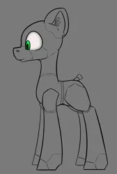 Size: 520x775 | Tagged: safe, artist:cotarsis, derpibooru import, oc, pony, robot, robot pony, gray background, image, png, simple background, sketch, solo