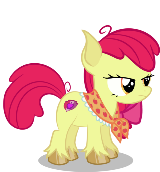 Size: 952x1024 | Tagged: safe, artist:6hellboy9, derpibooru import, apple bloom, earth pony, pony, g4, image, png, pony virus, redesign, solo