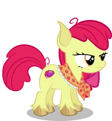 Size: 952x1024 | Tagged: safe, artist:6hellboy9, derpibooru import, apple bloom, earth pony, pony, g4, image, png, pony virus, redesign, solo