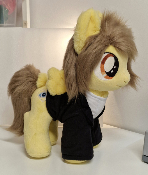 Size: 1268x1499 | Tagged: safe, artist:epicrainbowcrafts, derpibooru import, ponified, pegasus, pony, alex gaskarth, all time low, clothes, colt, commission, foal, frown, image, irl, jacket, jpeg, male, photo, plushie, shirt, solo, spread wings, standing, tail, tail feathers, undershirt, wings