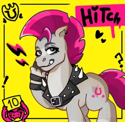 Size: 1847x1805 | Tagged: safe, alternate version, artist:dragao_tecnologia, derpibooru import, hitch trailblazer, sparky sparkeroni, g5, my little pony: tell your tale, black and white, got to trot, grayscale, image, monochrome, outlaw hitch, png, punk