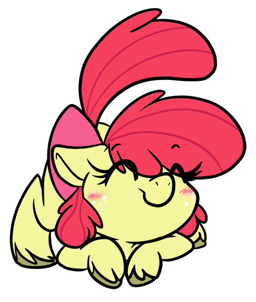 Size: 1440x1699 | Tagged: safe, artist:steelsoul, derpibooru import, apple bloom, earth pony, pony, g4, adorabloom, behaving like a dog, blushing, cute, female, filly, foal, happy, image, png, simple background, solo, white background