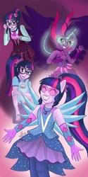 Size: 960x1920 | Tagged: safe, derpibooru import, sci-twi, twilight sparkle, human, equestria girls, g4, boots, clothes, crystal guardian, glasses, high heel boots, image, jpeg, midnight sparkle, my little pony equestria girls: legend of everfree, shirt, shoes, simple background, skirt, socks, solo, transparent background