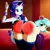 Size: 1024x1024 | Tagged: suggestive, machine learning assisted, machine learning generated, prompter:g4spankinglover, coco pommel, rarity, anthro, unicorn, clothes, image, jpeg, lingerarity, lingerie, over the knee, spank mark, spanked, spanking