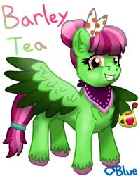 Size: 1700x2160 | Tagged: safe, artist:💎blue, derpibooru import, oc, oc:barley tea, unofficial characters only, pegasus, pony, .svg available, bandana, chest fluff, colored wings, female, fluffy, food, green coat, hair tie, hooves, image, jpeg, mare, mug, pink mane, simple background, solo, spread wings, tail, tea, teeth, three toned mane, tied mane, tied tail, transparent background, two toned eyes, two toned wings, vector, wing hold, wings