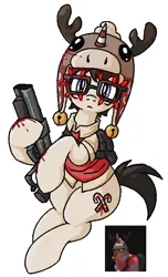 Size: 493x813 | Tagged: safe, artist:muffinz, derpibooru import, oc, ponified, unofficial characters only, pony, glasses, gun, hat, image, png, scout (tf2), solo, team fortress 2, video game, weapon