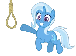 Size: 1381x1009 | Tagged: safe, artist:katnekobase, edit, trixie, pony, unicorn, base used, based, female, floating, grin, image, looking at you, mare, noose, png, raised leg, simple background, smiling, solo, transparent background